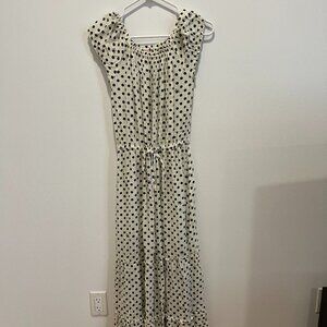 Kate Spade Lia Dot Off The Shoulder CoverUp Maxi Dress Size L